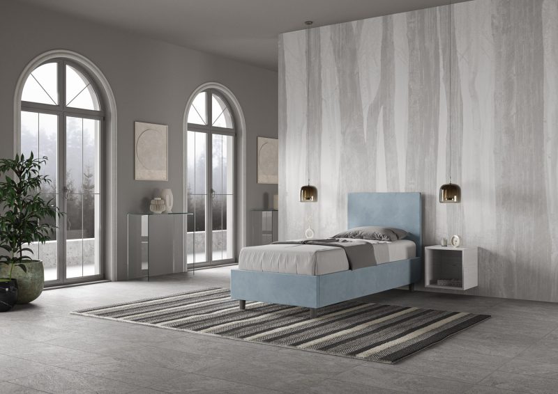 Letto singolo da 90cm Adele azzurro - immagine 4