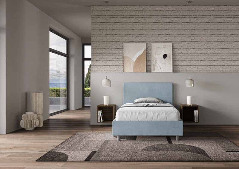 Letto una piazza e mezza da 120cm Adele azzurro - immagine 2