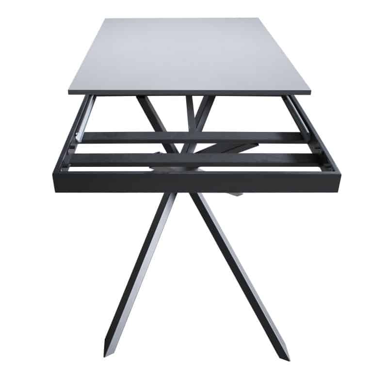 Tavolo allungabile gambe incrociate Ganty 160x80 con bordo antracite - immagine 20