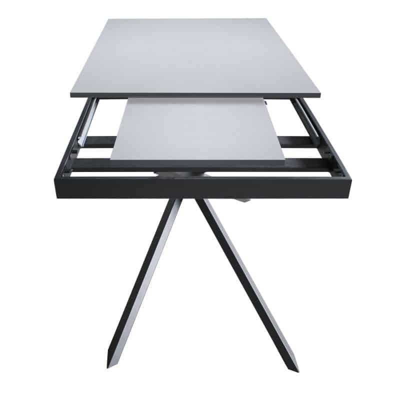 Tavolo allungabile gambe incrociate Ganty 160x80 con bordo antracite - immagine 19