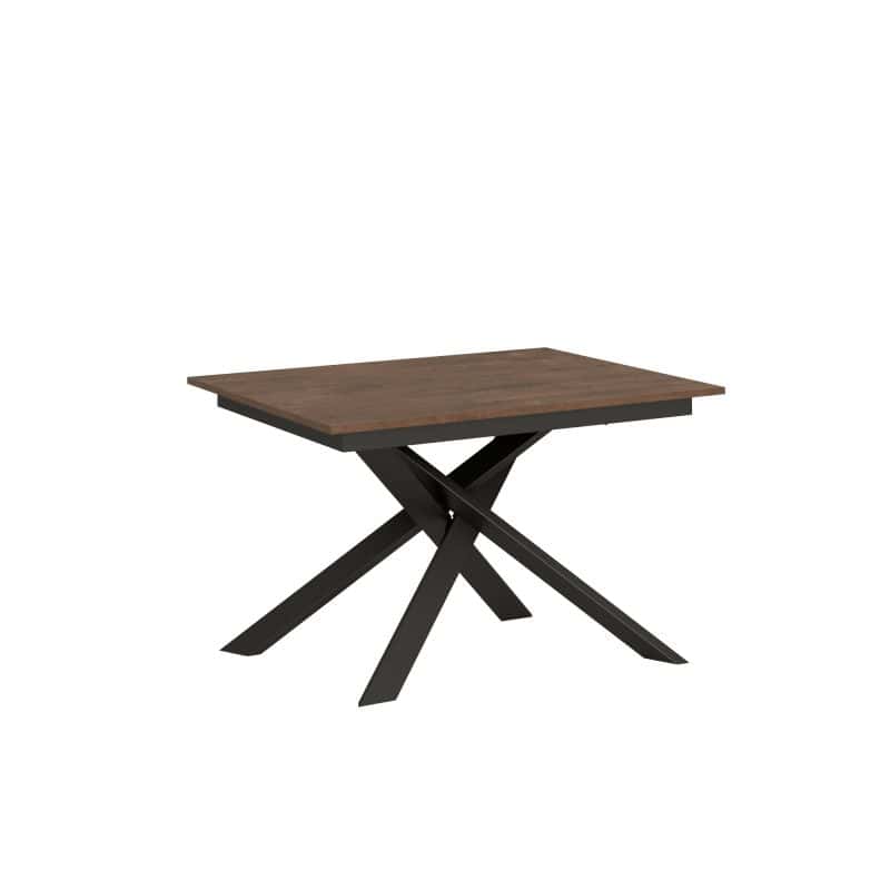 Tavolo allungabile gambe incrociate 120x90 Ganty con bordo in tinta