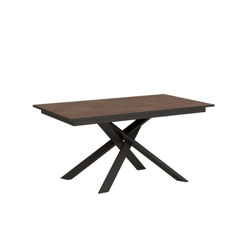 Tavolo allungabile gambe incrociate Ganty 160x80 con bordo antracite - immagine 7