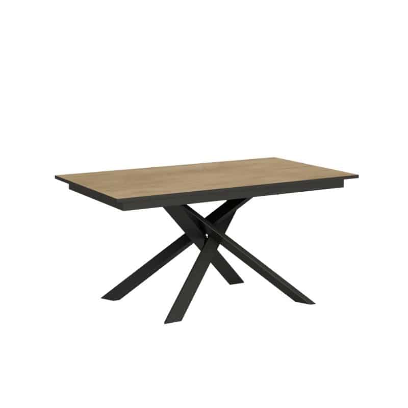 Tavolo allungabile gambe incrociate Ganty 160x80 con bordo antracite - immagine 10