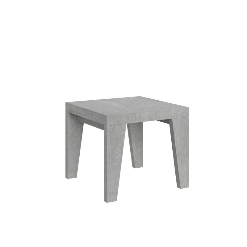 tavolo allungabile quadrato naxy 90 cemento vetanaxy90244 cm