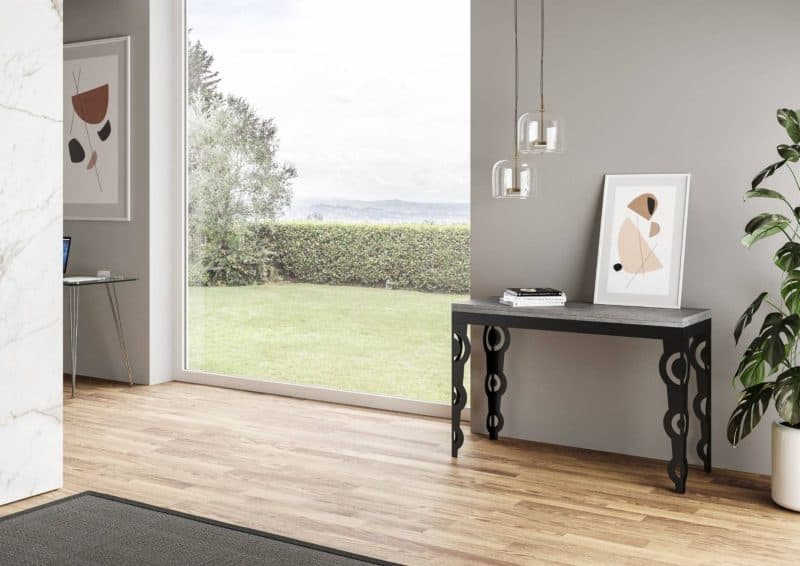 Tavolo consolle allungabile a libro 120x45 Karamay Double - immagine 2