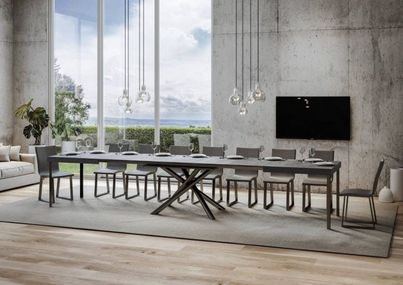 Tavolo allungabile gambe incrociate 160x90 Famas - immagine 8