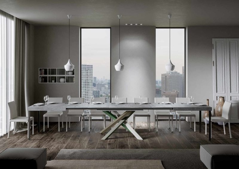Tavolo allungabile gambe incrociate 130x90 Volantis Multicolor 4A - immagine 8