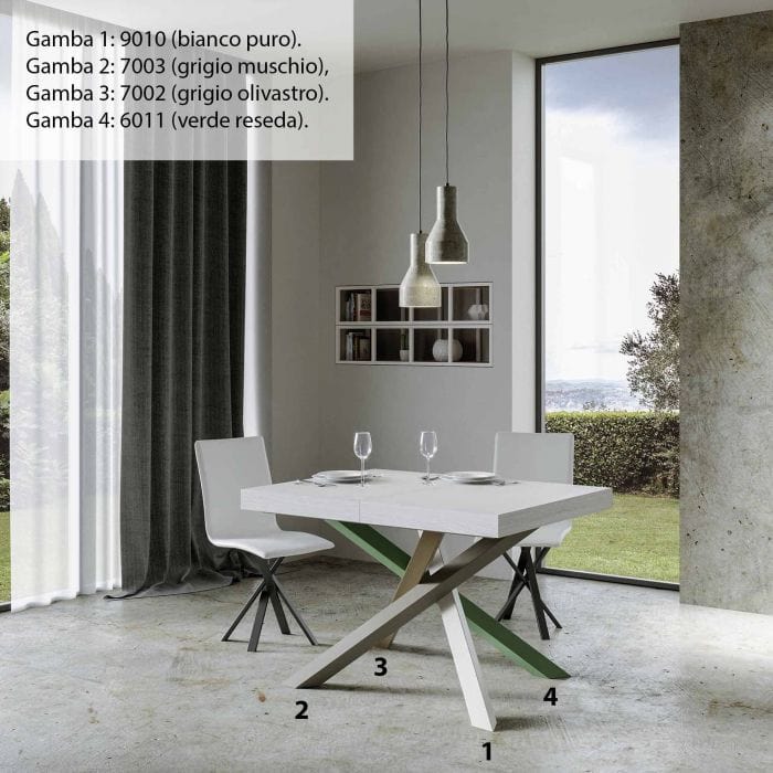 tavolo volantis multicolor 4a 130 bianco testo