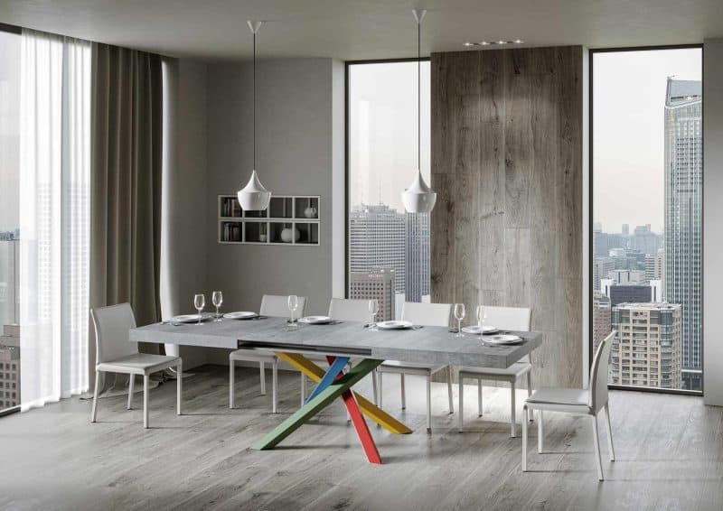 Tavolo allungabile gambe incrociate 180x90 Volantis Multicolor 4B - immagine 11