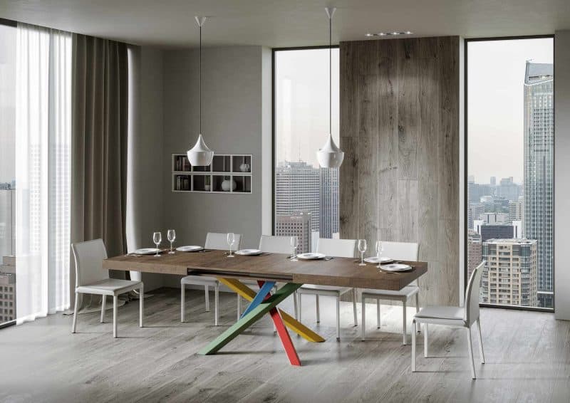 Tavolo allungabile gambe incrociate 180x90 Volantis Multicolor 4B - immagine 15