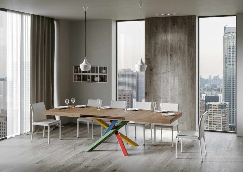 Tavolo allungabile gambe incrociate 180x90 Volantis Multicolor 4B - immagine 7