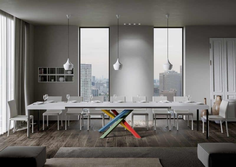 Tavolo allungabile gambe incrociate 180x90 Volantis Multicolor 4B - immagine 4