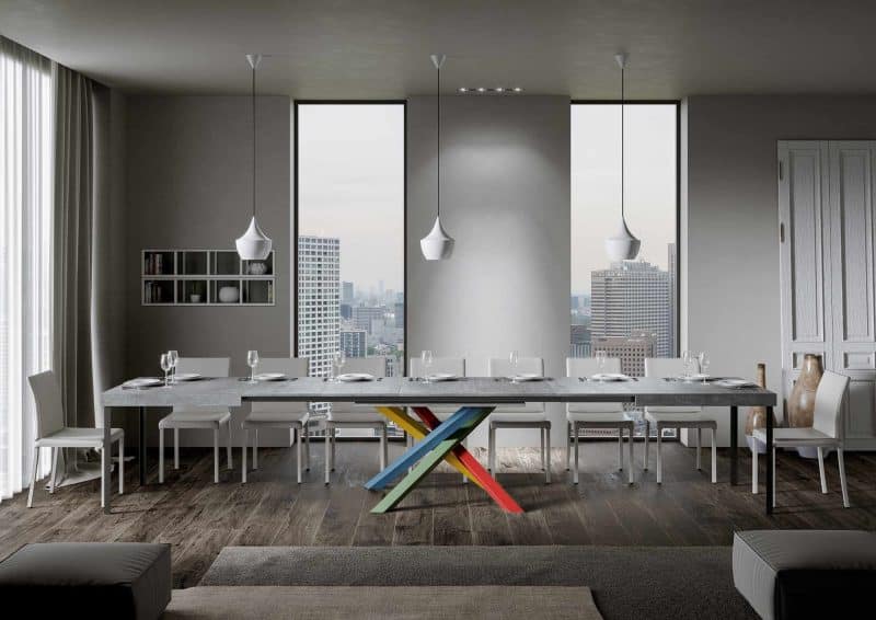 Tavolo allungabile gambe incrociate 180x90 Volantis Multicolor 4B - immagine 12