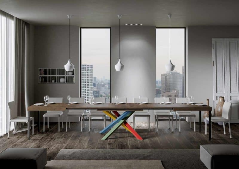 Tavolo allungabile gambe incrociate 180x90 Volantis Multicolor 4B - immagine 16