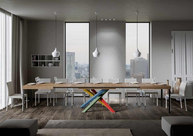 Tavolo allungabile gambe incrociate 180x90 Volantis Multicolor 4B - immagine 8