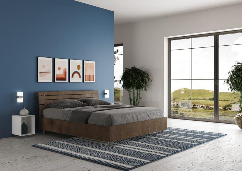 Letto matrimoniale da 160cm Ankel testata inclinata noce - immagine 3