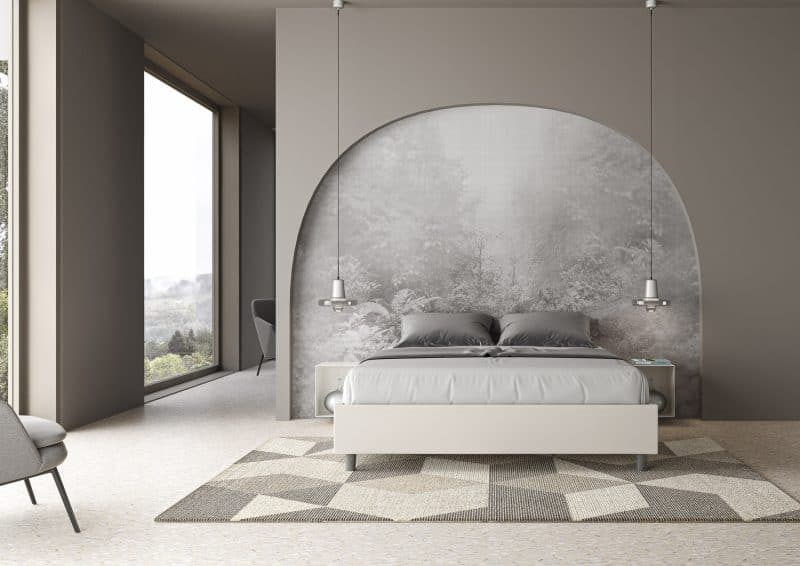 Letto alla francese da 140cm sommier Azelia bianco - immagine 3