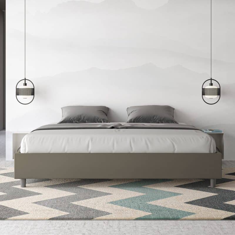 Letto king size da 180cm sommier Azelia cappuccino - immagine 2