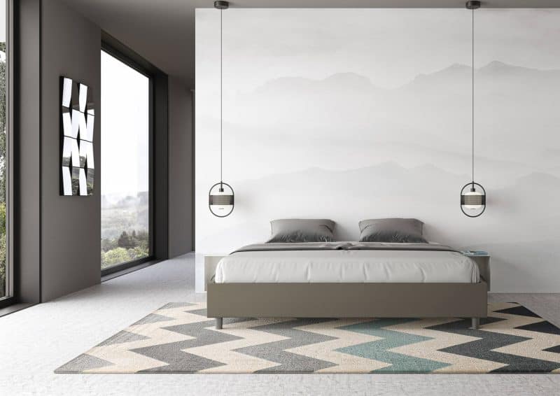 Letto king size da 180cm sommier Azelia cappuccino - immagine 3