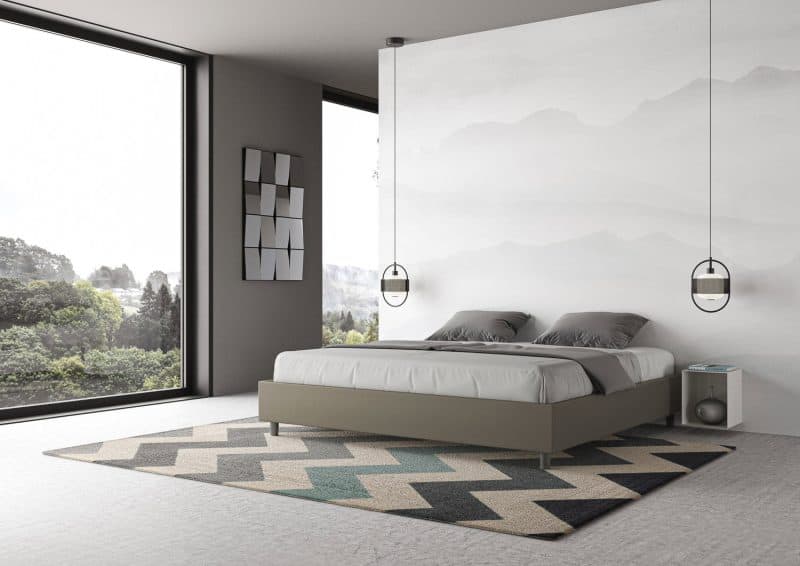 Letto king size da 180cm sommier Azelia cappuccino - immagine 4