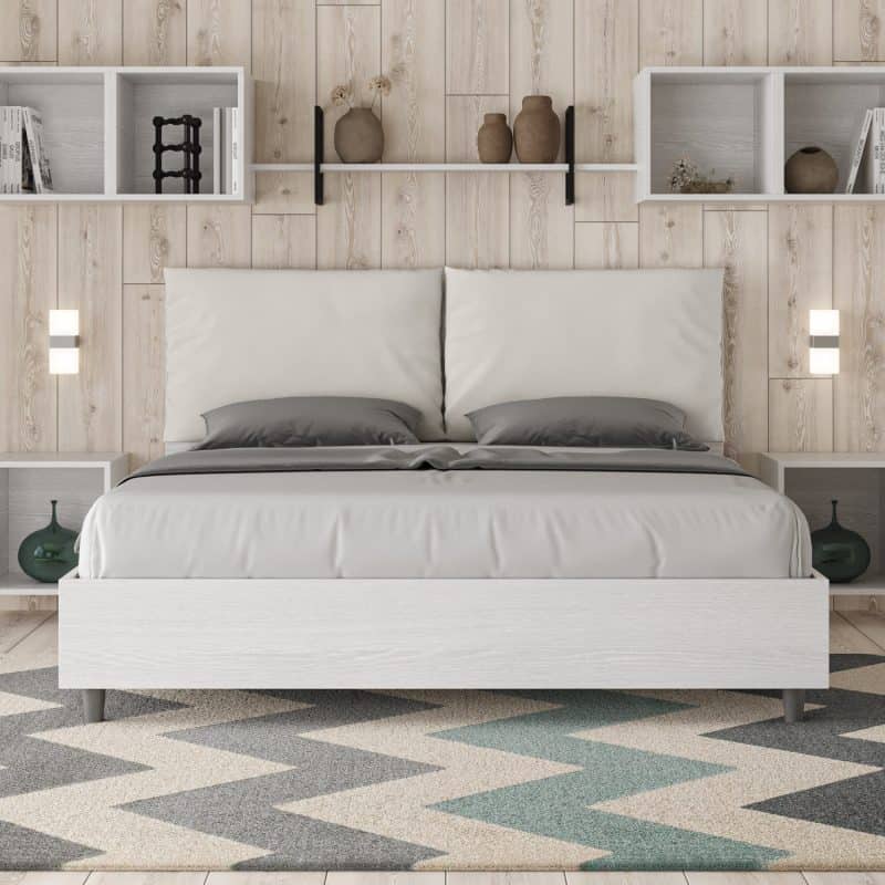 Letto matrimoniale da 160cm Egos Antea bianco - immagine 2