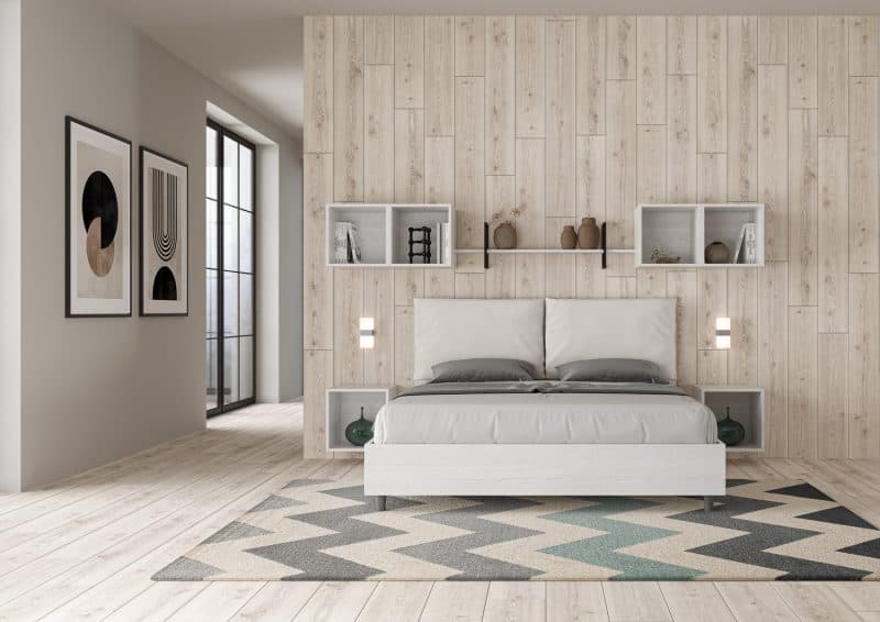 Letto matrimoniale da 160cm Egos Antea bianco - immagine 3