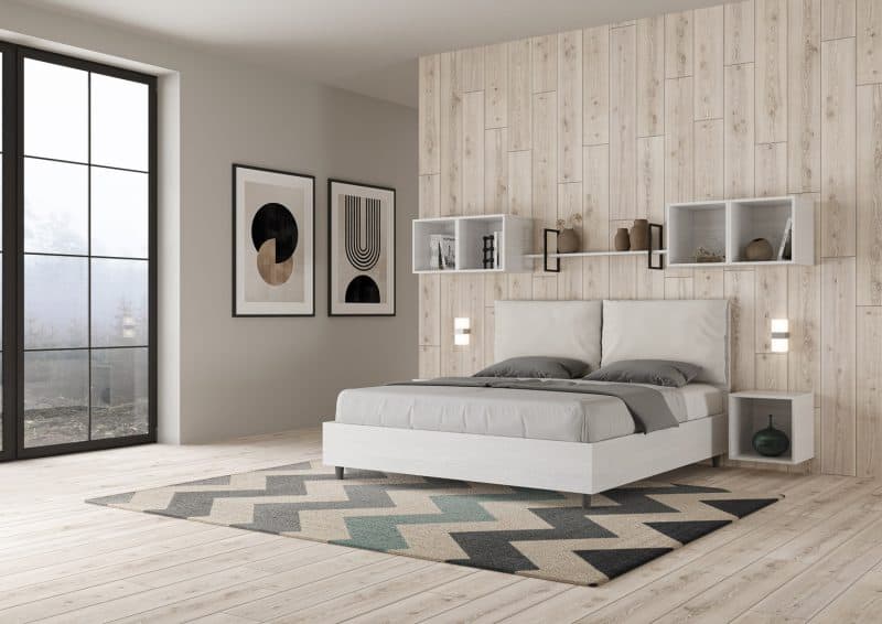 Letto matrimoniale da 160cm Egos Antea bianco - immagine 4