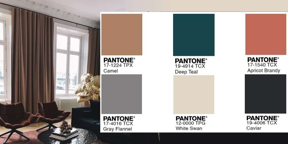 palette tema classico di Pantone, colori tendenza 2019
