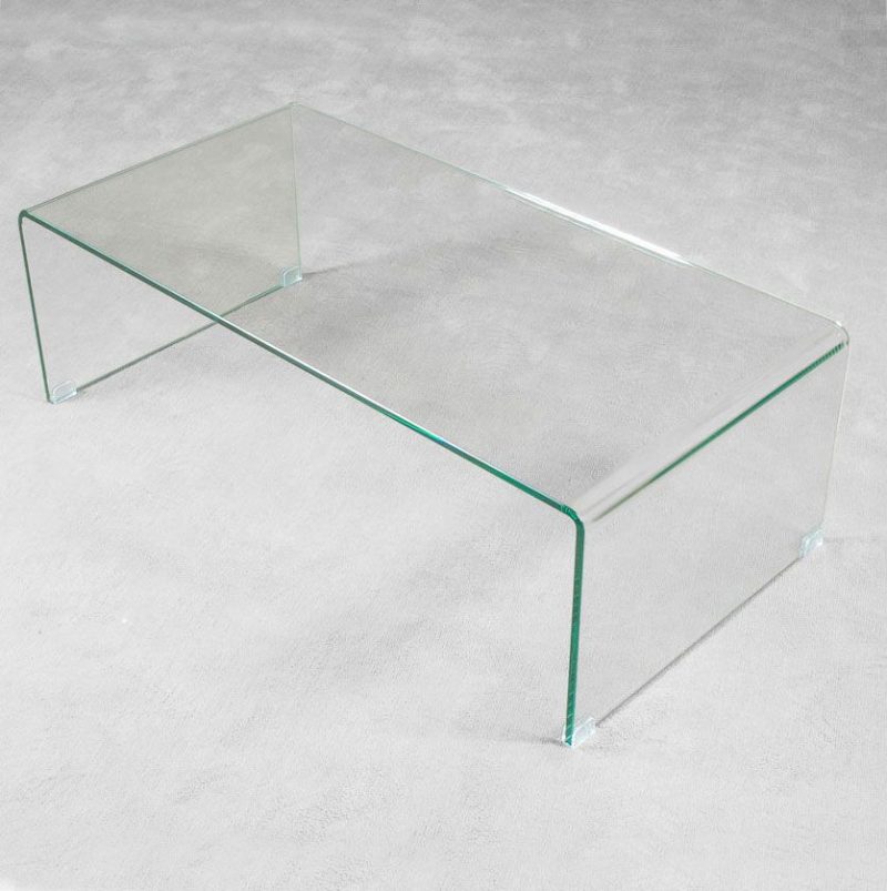 cm copertina tavolino in vetro curvato saturn