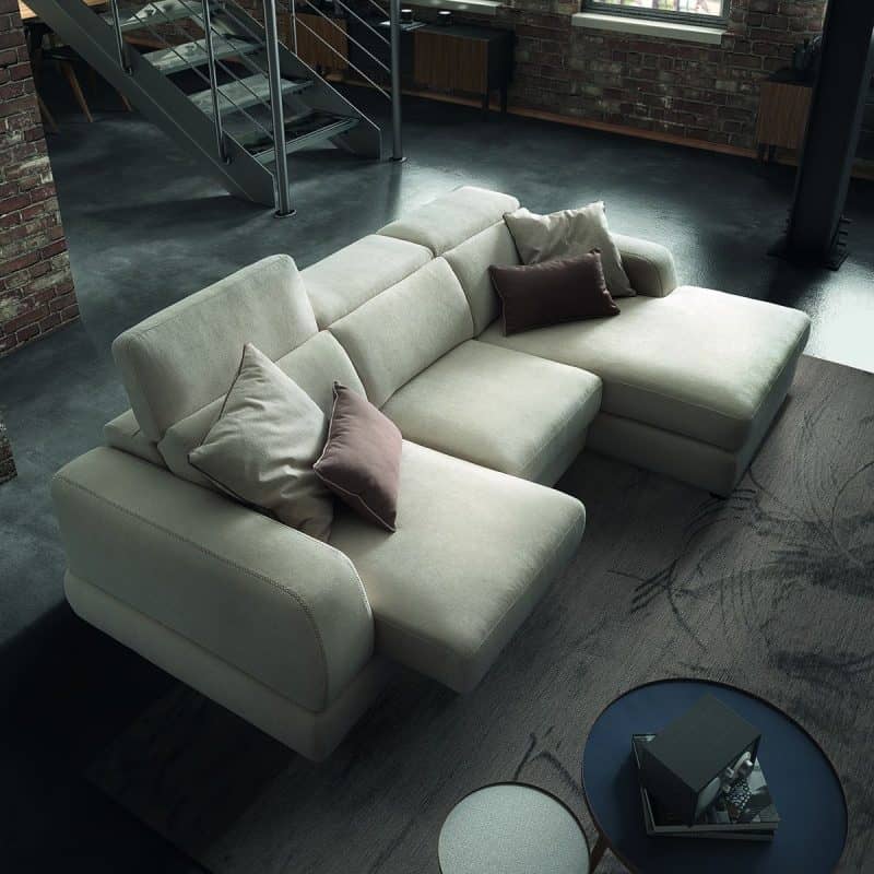 Divano 3 posti maxi con chaise longue Graffiti sedute scorrevoli