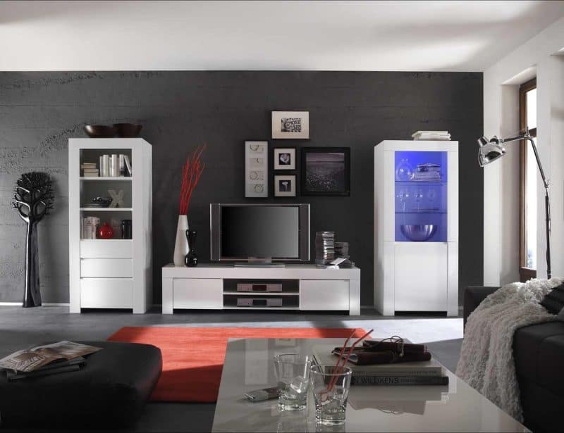 mobile porta tv piccolo amalfi moderno bianco lucido 01