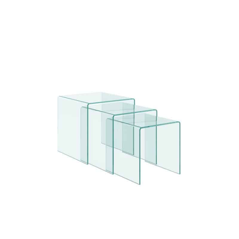 tavolini vetro nest clear sfondo bianco