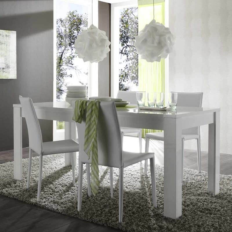 tavolo da pranzo amalfi fisso allungabile bianco lucido