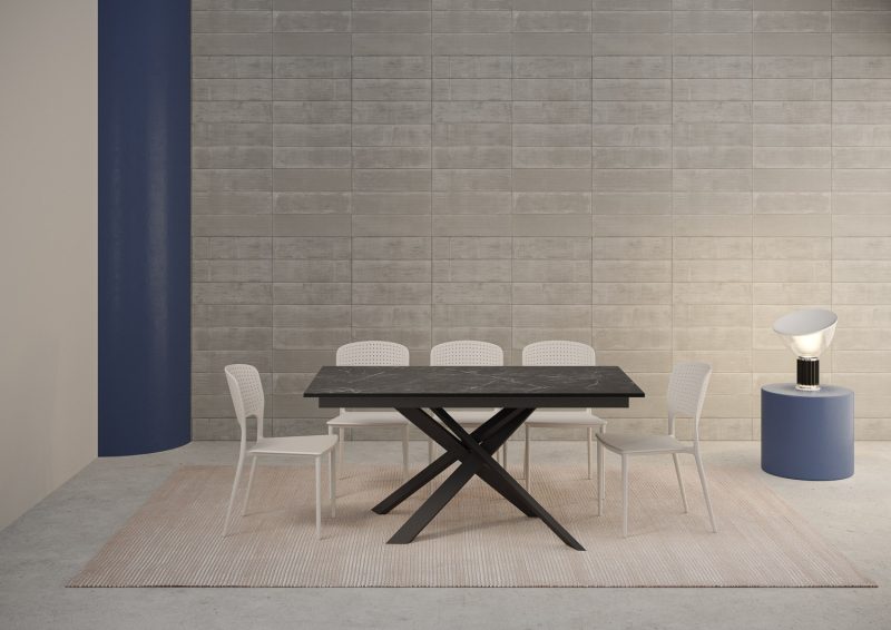 Tavolo allungabile 160x90 Strike con bordo antracite - immagine 2