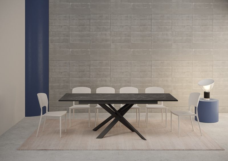 Tavolo allungabile 160x90 Strike con bordo antracite - immagine 3