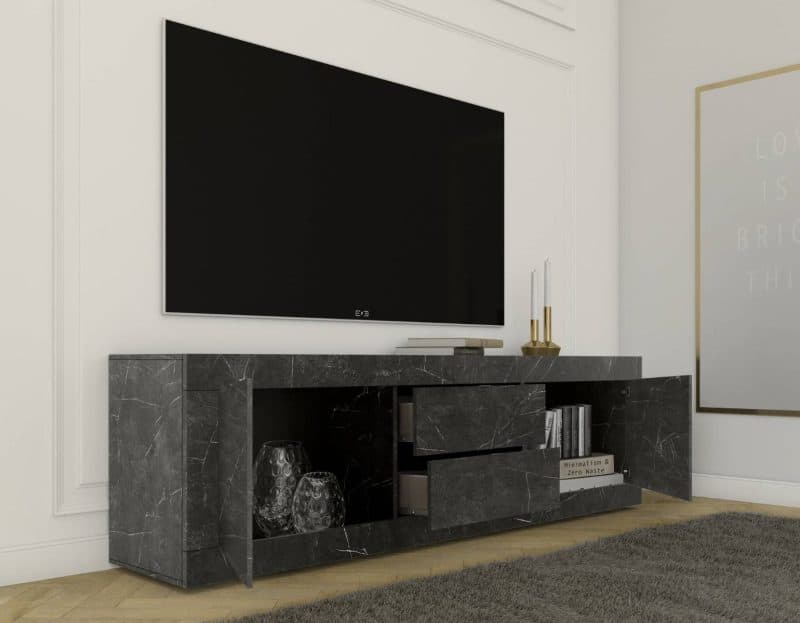 porta tv basic marmo nero 01