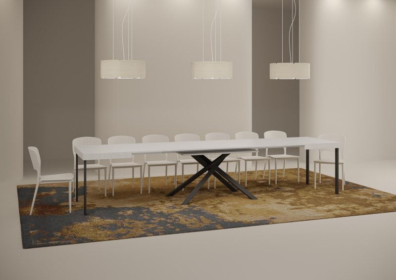 Tavolo allungabile gambe incrociate 130x90 Karida - immagine 4