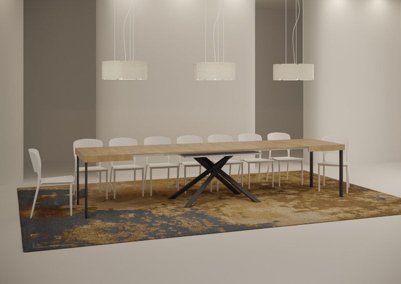 Tavolo allungabile gambe incrociate 130x90 Karida - immagine 10