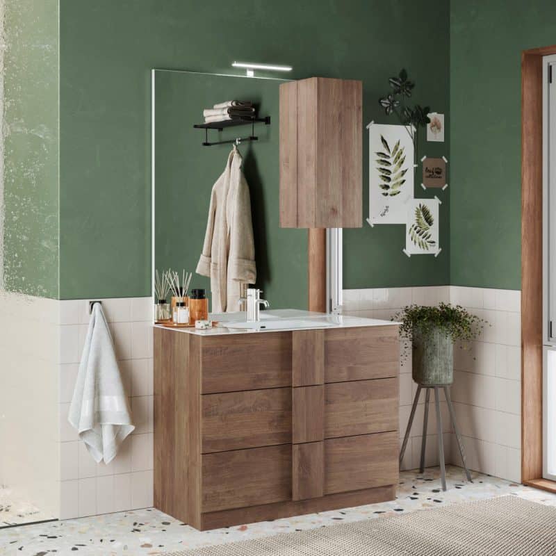Mobile bagno Jupiter 82 cm. con lavabo in ceramica