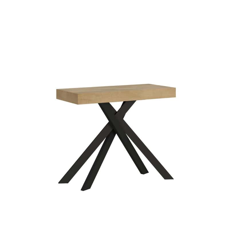 Tavolo Consolle allungabile gambe incrociate antracite Krack 90x40 - immagine 2