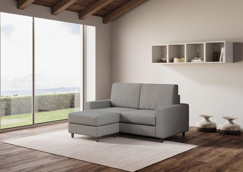 Divano 2 posti con pouf Sakar cm. 168x85/145