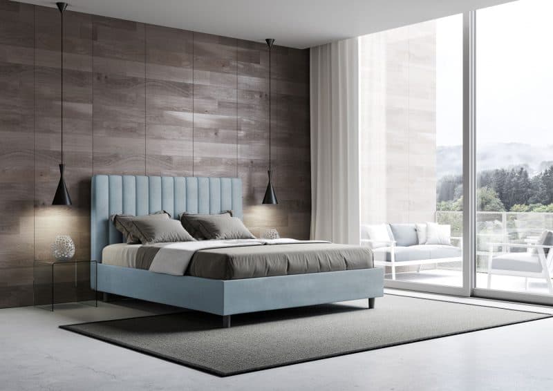 Letto alla francese da 140cm Agueda azzurro - immagine 2
