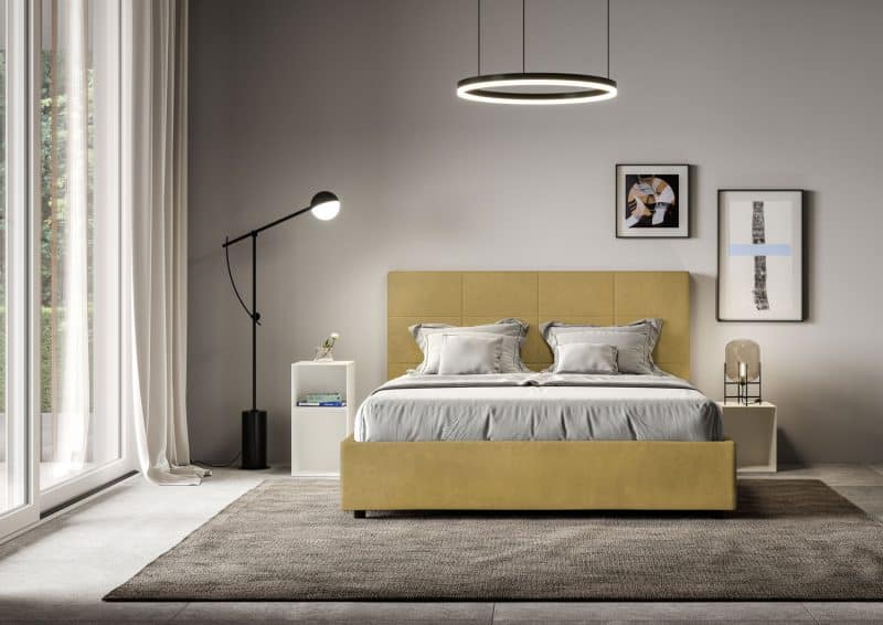 Letto alla francese da 140cm Mika Ocra - immagine 3