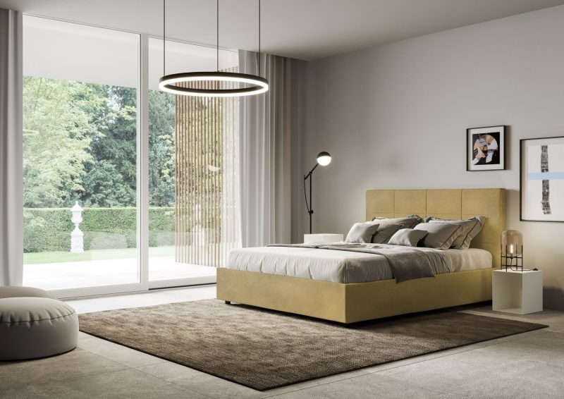 Letto alla francese da 140cm Mika Ocra - immagine 2