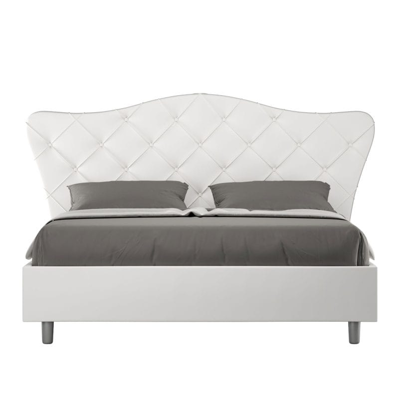 letto novalja 160 bianco frontale sfondo bianco