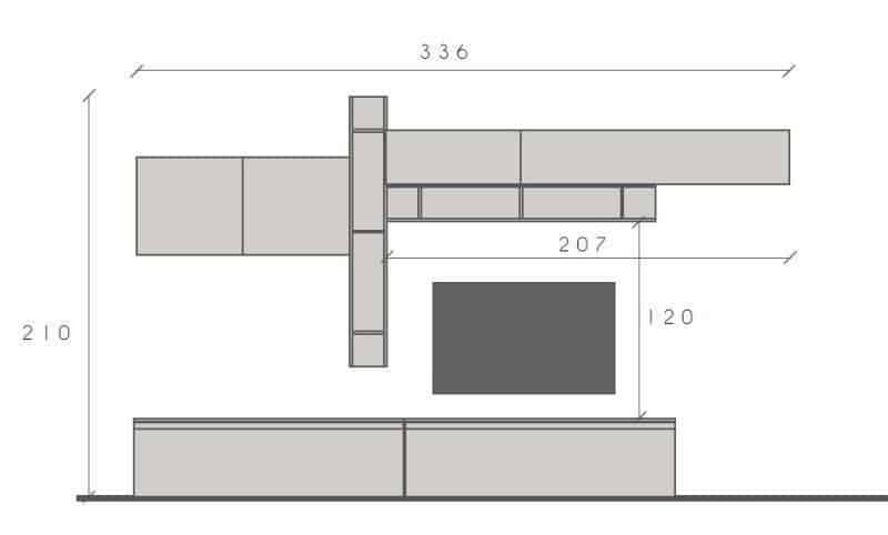 PARETE TV LIMITY 2 BASE PENSILI COMP 32 04