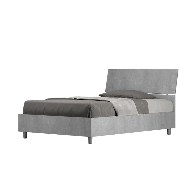 Letto una piazza e mezza da 120cm Demas testata inclinata cemento