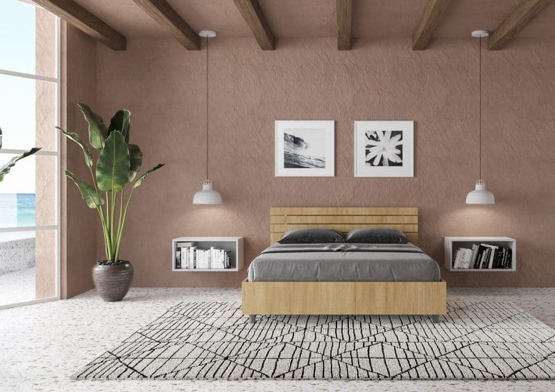 Letto alla francese da 140cm Ankel testata inclinata quercia natura - immagine 3