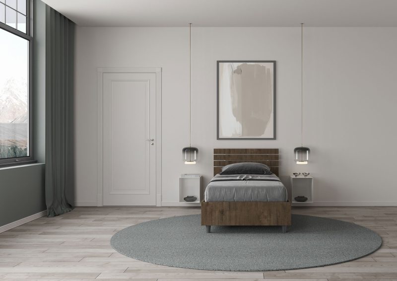 Letto singolo da 80cm Ankel testata inclinata noce - immagine 3