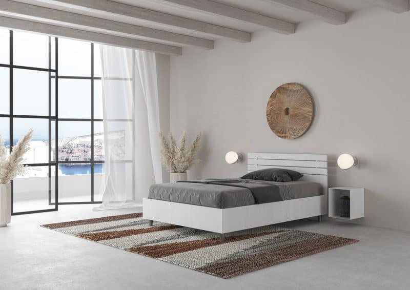 letto ankel dritto 120 bianco frassino laterale bassa